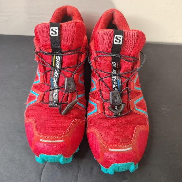Salomon Speedcross 4 GTX Trail Running Shoes Mens Size 8.5 Red Blue Goretex - Picture 4 of 13